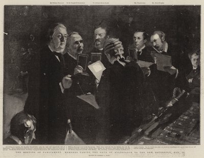 Das Treffen der Parlamentsmitglieder, die den Treueeid auf den neuen Souverän ablegen, 23. Januar von Sydney Prior Hall