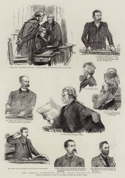 Die Parnell-Kommission am Royal Courts of Justice von Sydney Prior Hall