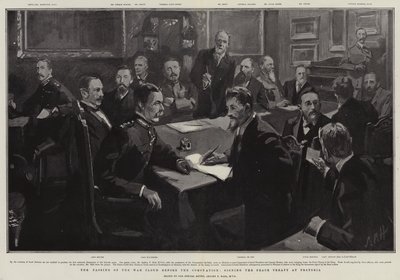 Das Vorüberziehen der Kriegswolke vor der Krönung, Unterzeichnung des Friedensvertrags in Pretoria von Sydney Prior Hall