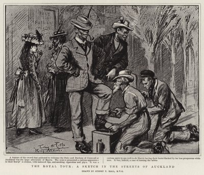 Die königliche Tour, eine Skizze in den Straßen von Auckland von Sydney Prior Hall