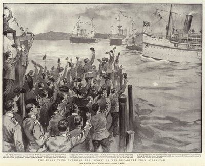 Die königliche Tour, Jubel für die Ophir bei ihrer Abfahrt aus Gibraltar von Sydney Prior Hall