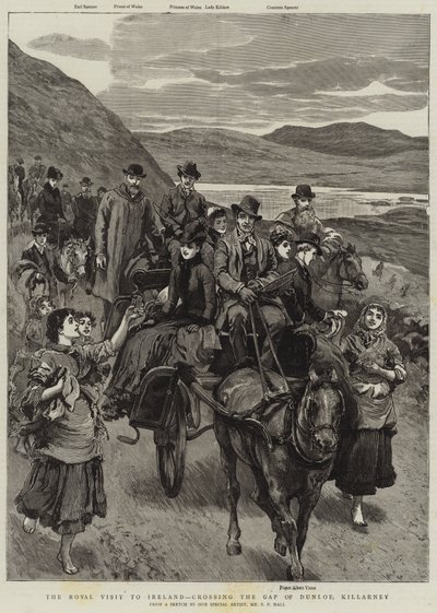 Der königliche Besuch in Irland, Überquerung des Gap of Dunloe, Killarney von Sydney Prior Hall