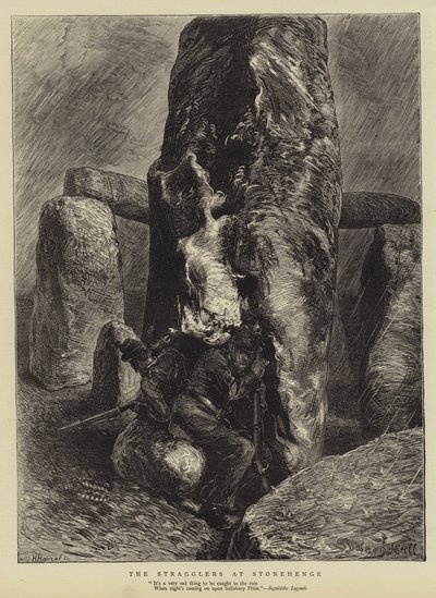 Die Nachzügler bei Stonehenge von Sydney Prior Hall