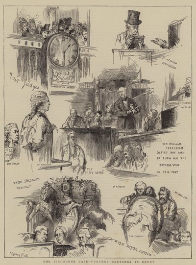 Der Tichborne-Fall, weitere Skizzen im Gericht von Sydney Prior Hall