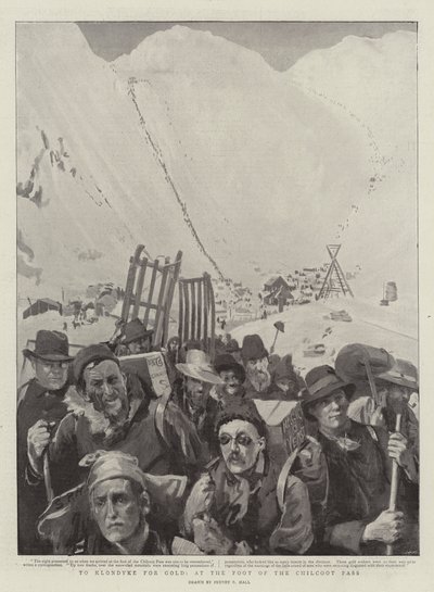 Zum Klondike für Gold, am Fuß des Chilcoot-Passes von Sydney Prior Hall