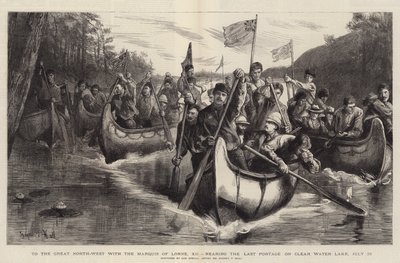 Zum großen Nordwesten mit dem Marquis von Lorne, XII, Annäherung an das letzte Portage am Clear Water Lake, 28. Juli von Sydney Prior Hall
