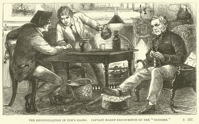 Illustration für Tom Brown in Oxford von Thomas Hughes von Sydney Prior after Hall