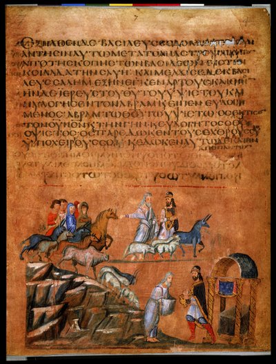 Abraham und Bera von Sodom (Miniatur) von Syrian School