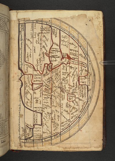 Minārat al-aqdās, f94, Eine Karte von Europa, Westasien und Nordafrika, vom Norden nach Süden projiziert von Syrian School