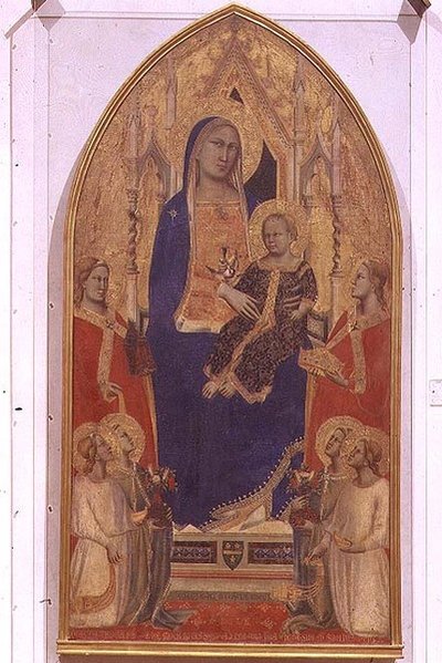 Madonna und Kind auf dem Thron mit SS. Maria Magdalena, Katharina von Alexandria und Engeln von Taddeo Gaddi