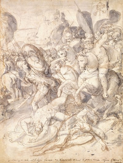 Die Schlacht von Cosa von Taddeo Zuccari