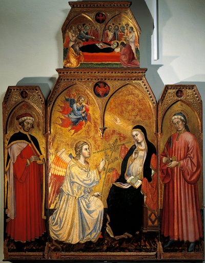 Verkündigung Mariens mit den Heiligen Cosmas und Damian von Taddeo di Bartolo