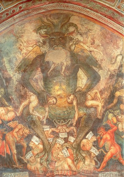 Das Jüngste Gericht (Detail des Leviathan) von Taddeo di Bartolo