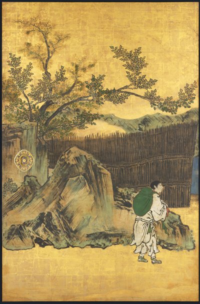 Ein Spiel von Go, aus den Vier Errungenschaften, Anfang 17. Jahrhundert von Takanobu Kano