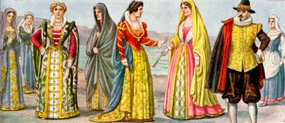 Italienische Kleidung des 17. Jahrhunderts von Tancredi Scarpelli