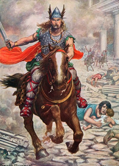Attila der Hunne zerstört Aquila von Tancredi Scarpelli