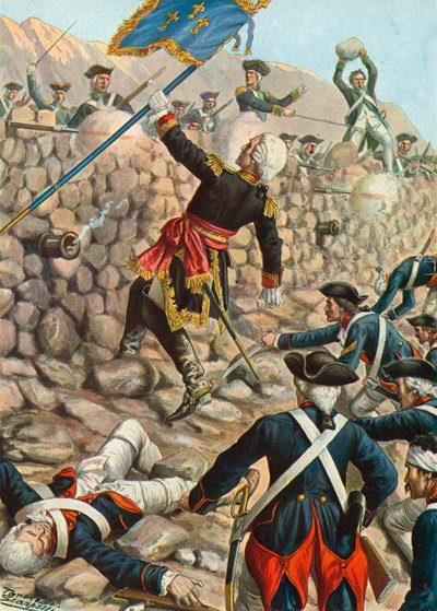Chevalier de Belle-Isle, verwundet am rechten Arm, drängt weiter zum Wall von Tancredi Scarpelli