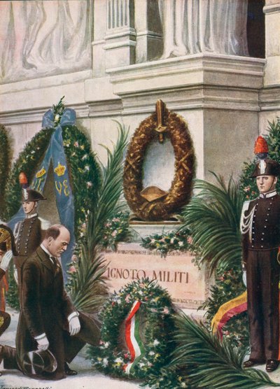 Huldigung von il Duce am Grab des unbekannten Soldaten von Tancredi Scarpelli