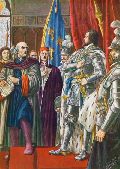 Pier Capponi weist den Botschafter von Karl VIII. zurecht von Tancredi Scarpelli