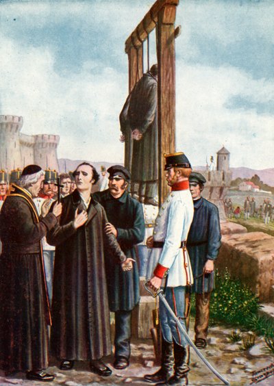 Die Märtyrer von Belfiore: Don Enrico Tazzolis letzte Momente, 1853 von Tancredi Scarpelli