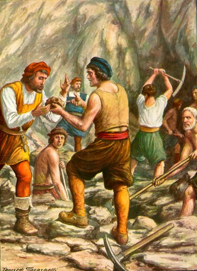 Die Spanier finden Gold in der Region nahe dem Fluss Hina von Tancredi Scarpelli