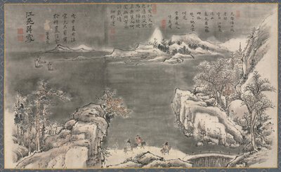 Eine von acht Ansichten der Xiao- und Xiang-Flüsse, 1788 von Tani Bunch
