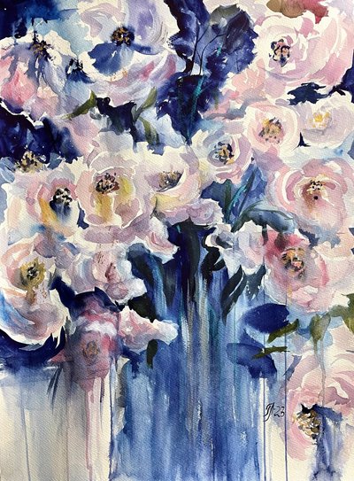 Blaues Blütenrot von Tanya Lundmark