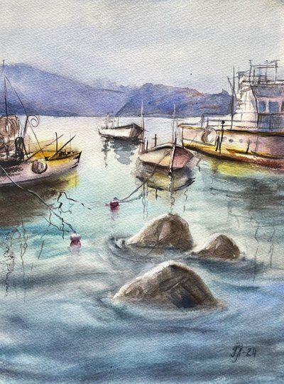 Ruhige Hafenboote von Tanya Lundmark
