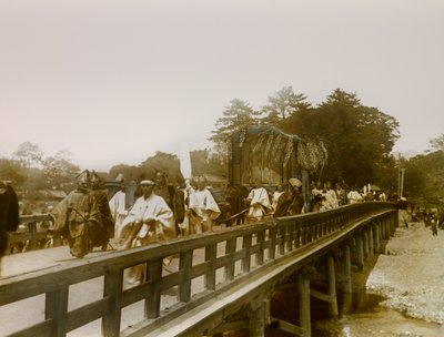 Festumzug während des Aoi Matsuri Festivals in Kyoto, um 1900 - 1915 von Teijiro Takagi
