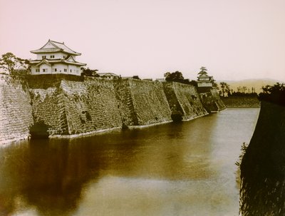 Ansicht des Schlosses und Grabens in Osaka, um 1900 - 1915 von Teijiro Takagi