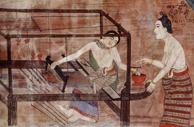 Frauen beim Weben von Thai School