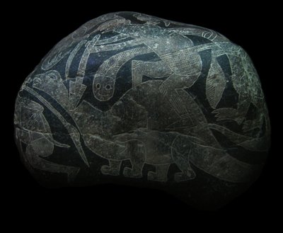 Der Ica-Stein. Ein Mann tötet einen Dinosaurier von The Ica stones.