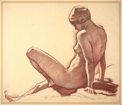 Studie eines weiblichen Aktes am Meer für "Die Badenden" von Théo van Rysselberghe