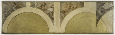 Skizze für den Salon des Arts im Pariser Rathaus: Malerei, Skulptur, Architektur, Kupferstich, ca. 1891 von Theobald Chartran