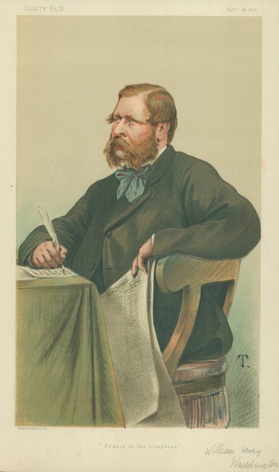 William Henry Waddington, Frankreich beim Kongress, 28. September 1878, Vanity Fair Karikatur von Theobald Chartran