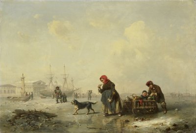 Die Newa in St. Petersburg (Leningrad) im Winter von Theodor Hildebrandt
