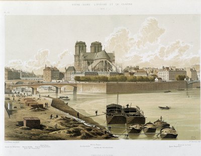 Notre Dame de Paris von den Ufern der Seine in Paris gesehen von Theodor Josef Hubert Hoffbauer