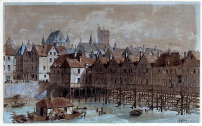 Ansicht der Meuniers-Brücke von Theodor Josef Hubert Hoffbauer