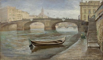 Ein bewölkter Tag in Florenz nahe Ponte Santa Trinità von Theodor Philipsen
