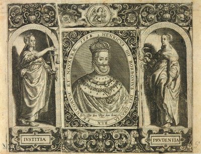 Henricus IIII Borbonius Dei Gratia Rex Francorum et Navarrae 1595 von Theodor de Bry