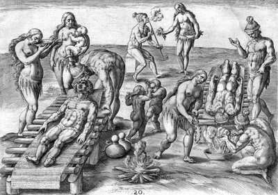 Timucuan-Indianer behandeln die Kranken von Theodor de Bry