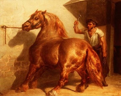 Kaltblut beim Schmied von Theodore (attr. to) Gericault