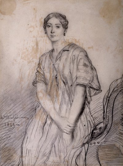 Porträt von Alice Ozy (Julie, Justine Pilloy), Schauspielerin (1820-1893) von Théodore Chassériau