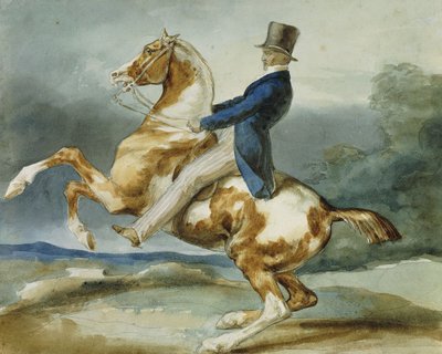 Ein Reiter und sein steigendes Pferd von Theodore Gericault