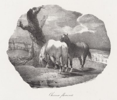 Flämische Pferde von Theodore Gericault
