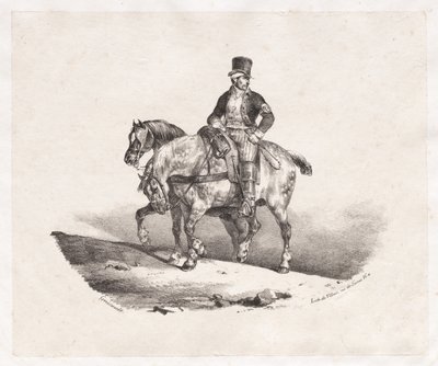 Postbote oder zwei angespannten Pferde von Theodore Gericault