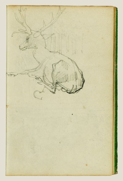 Sitzender Hirsch von Theodore Gericault