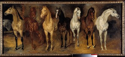 Die Brustansicht von sieben Pferden (19. Jahrhundert) von Theodore Gericault