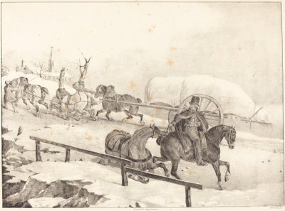 Fuhrmann, der einen Hügel hinaufklettert von Theodore Gericault