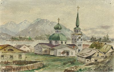 Rückansicht der griechischen Kirche, Sitka von Theodore J. Richardson
